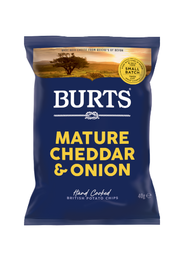 Picture of Burts Mature Cheddar & Spring Onion Crisps 40g