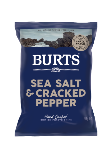 Picture of Burts Sea Salt & Cracked Pepper  Crisps 40g