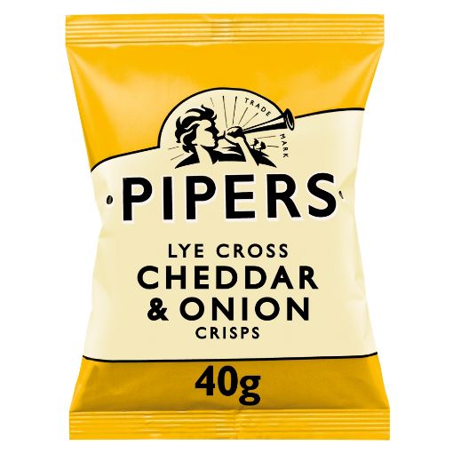 Picture of Pipers Lye Cross Cheddar & Onion Crisps 40x40g 