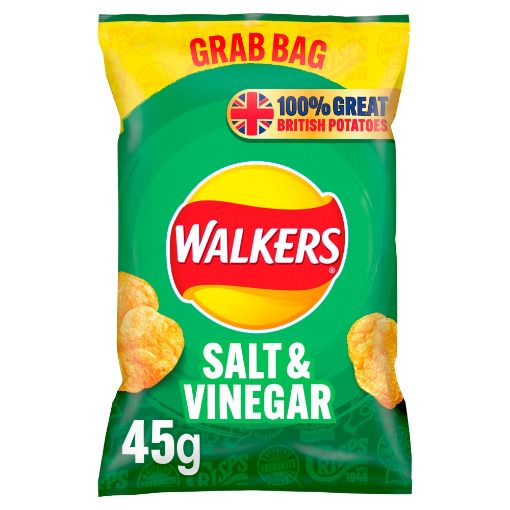 Picture of Walkers Salt & Vinegar Crisps Grab Bag 45g
