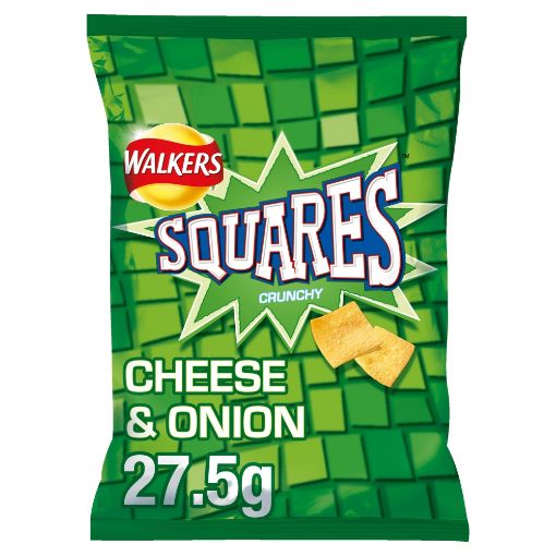 Picture of Walkers Squares Cheese & Onion Snacks 27.5g